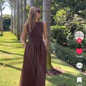 Hill House Home Cosimo chocolate seersucker tonal  maxi dress